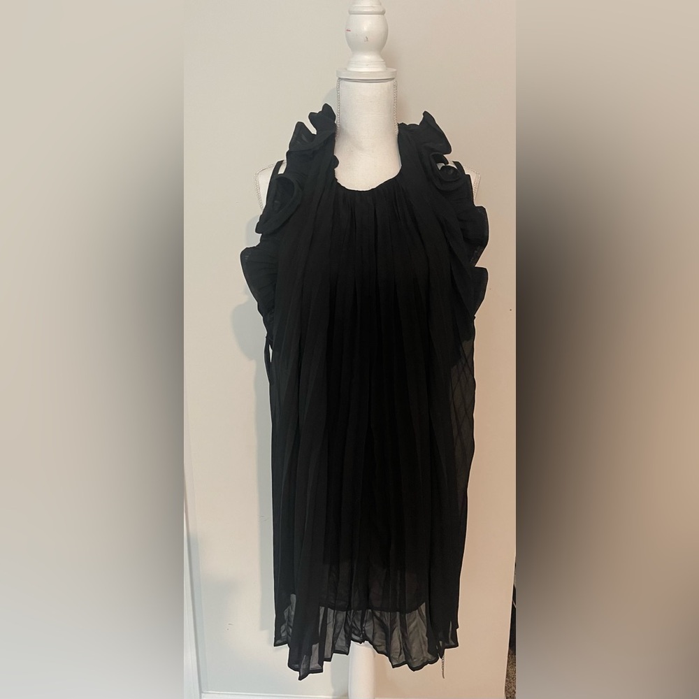 Hot & Delicious Black Ruffled Mini Dress